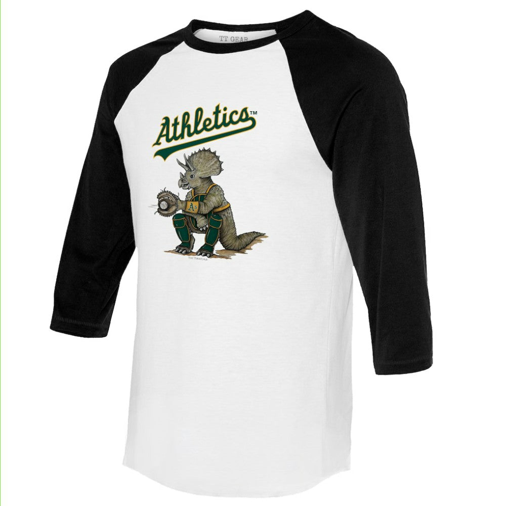 Athletics Tiny Turnip Unisex Triceratops 3/4-Sleeve Raglan T-Shirt - MLB