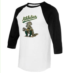 Athletics Tiny Turnip Unisex Triceratops 3/4-Sleeve Raglan T-Shirt - MLB