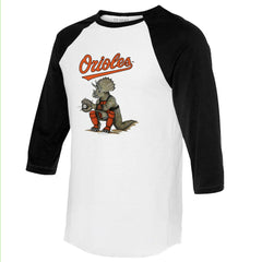 Baltimore Orioles Tiny Turnip Unisex Triceratops 3/4-Sleeve Raglan T-Shirt - MLB