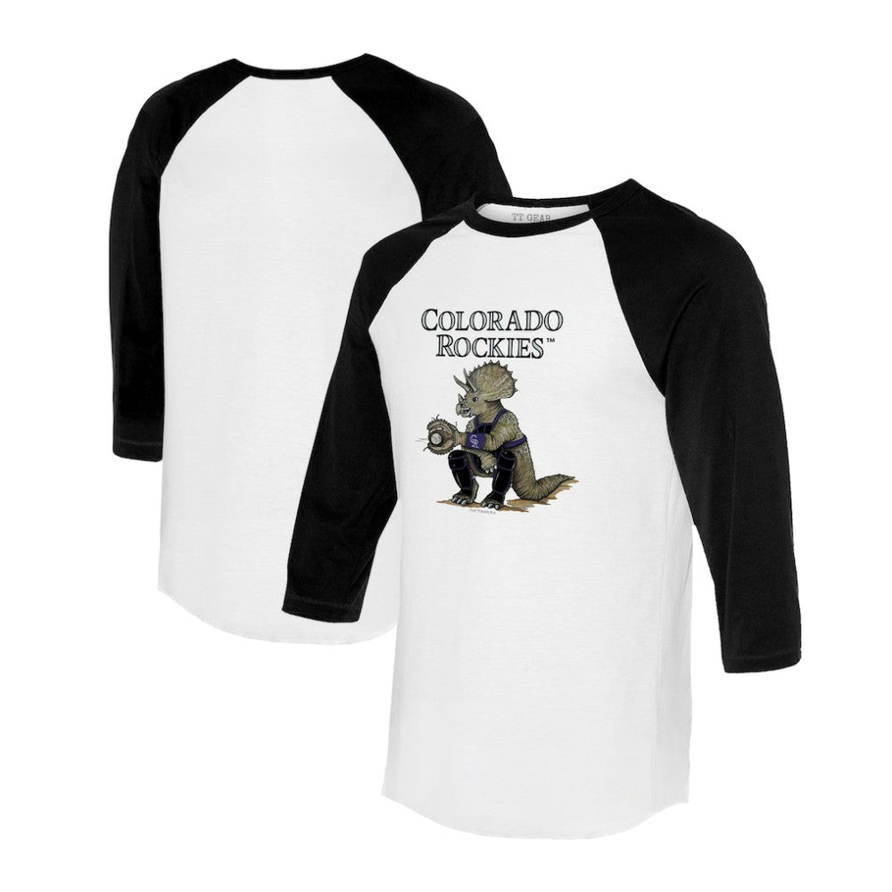 Colorado Rockies Tiny Turnip Unisex Triceratops 3/4-Sleeve Raglan T-Shirt - MLB