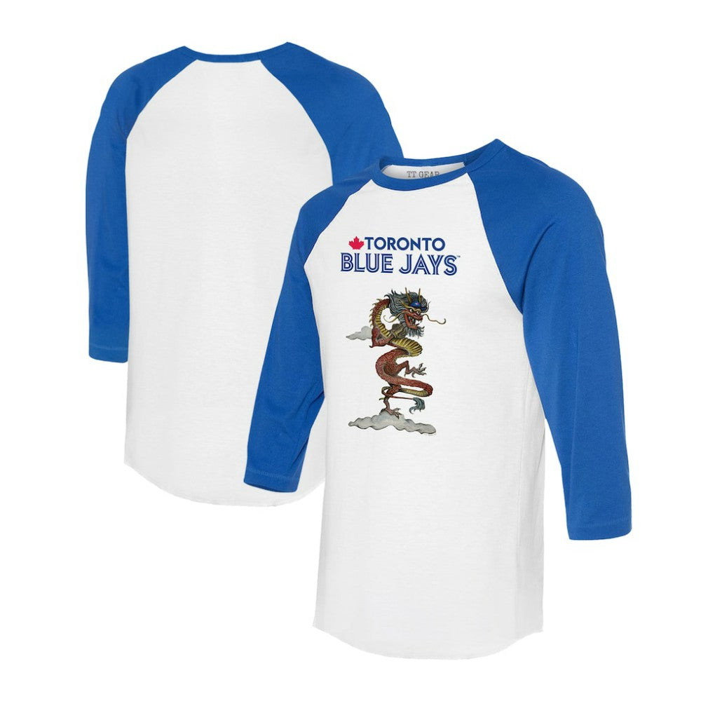 Toronto Blue Jays Tiny Turnip Unisex 2024 Year of the Dragon 3/4-Sleeve Raglan T-Shirt - MLB