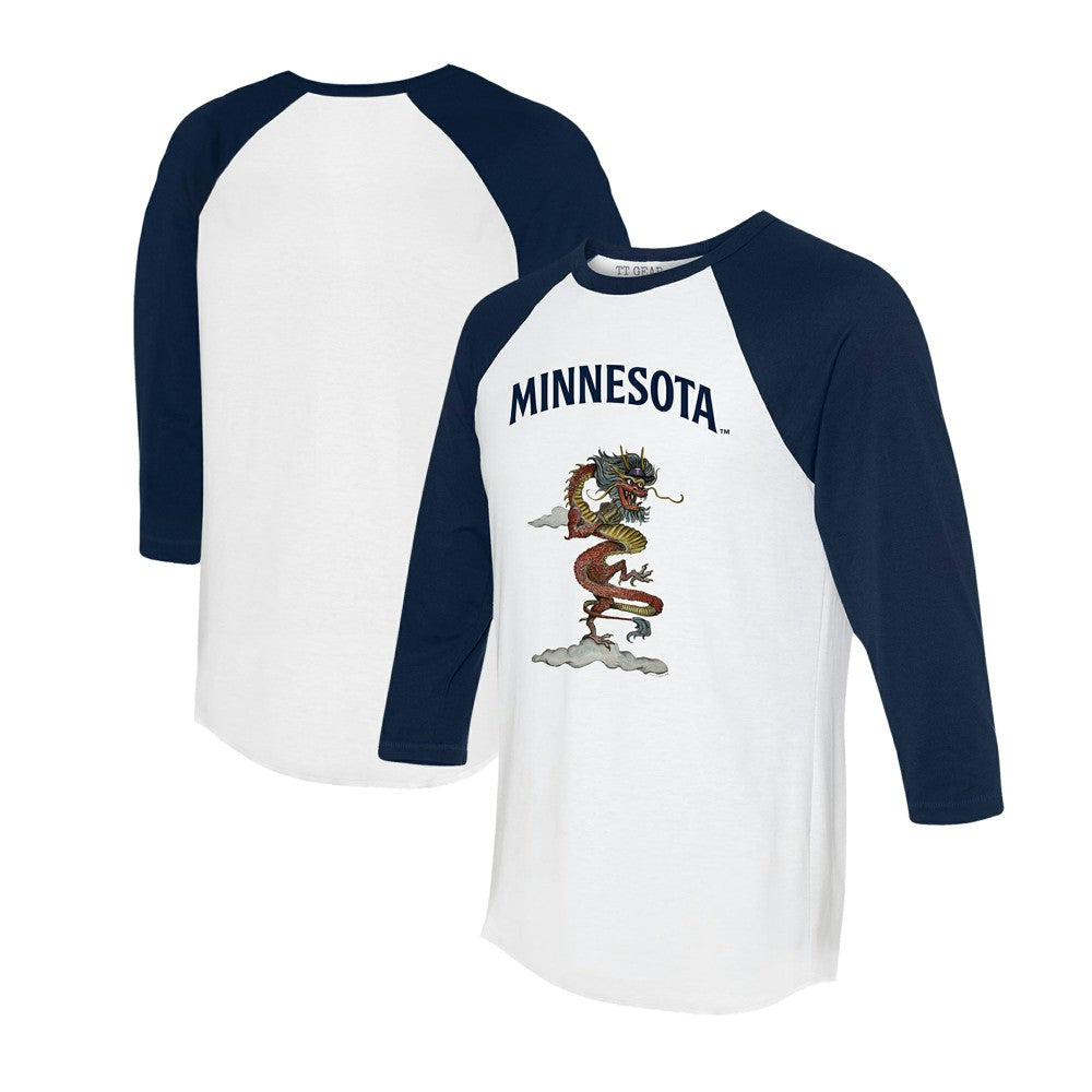 Minnesota Twins Tiny Turnip Unisex 2024 Year of the Dragon 3/4-Sleeve Raglan T-Shirt - MLB