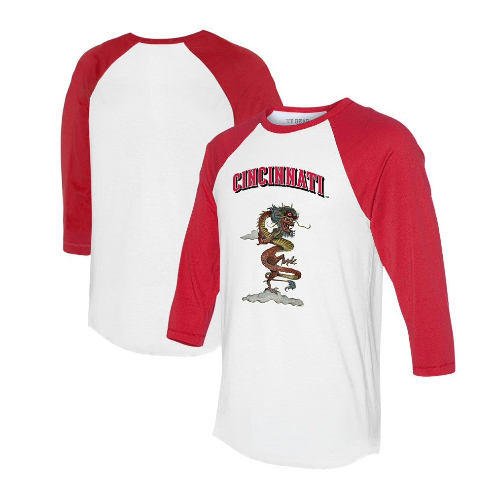 Cincinnati Reds Tiny Turnip Unisex 2024 Year of the Dragon 3/4-Sleeve Raglan T-Shirt - MLB