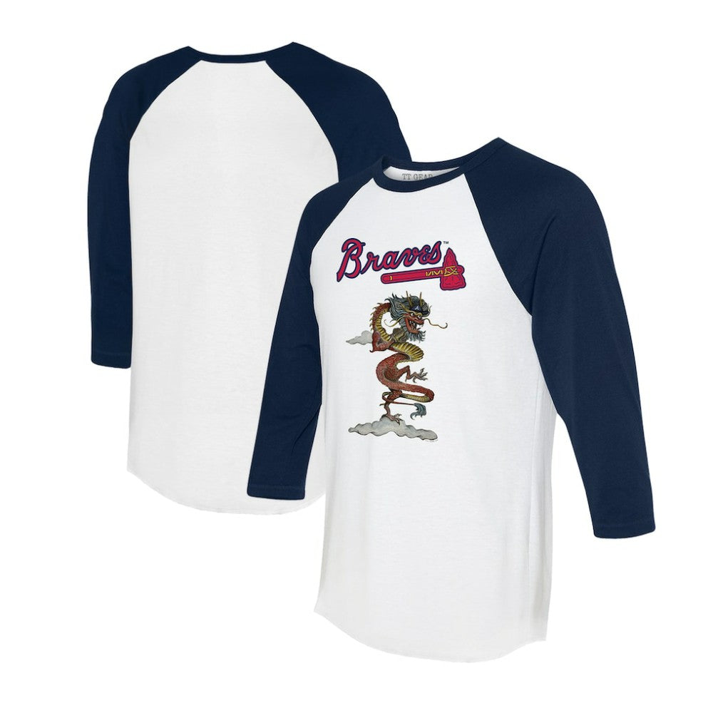 Atlanta Braves Tiny Turnip Unisex 2024 Year of the Dragon 3/4-Sleeve Raglan T-Shirt - MLB