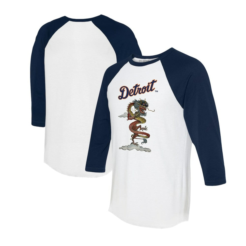 Detroit Tigers Tiny Turnip Unisex 2024 Year of the Dragon 3/4-Sleeve Raglan T-Shirt - MLB