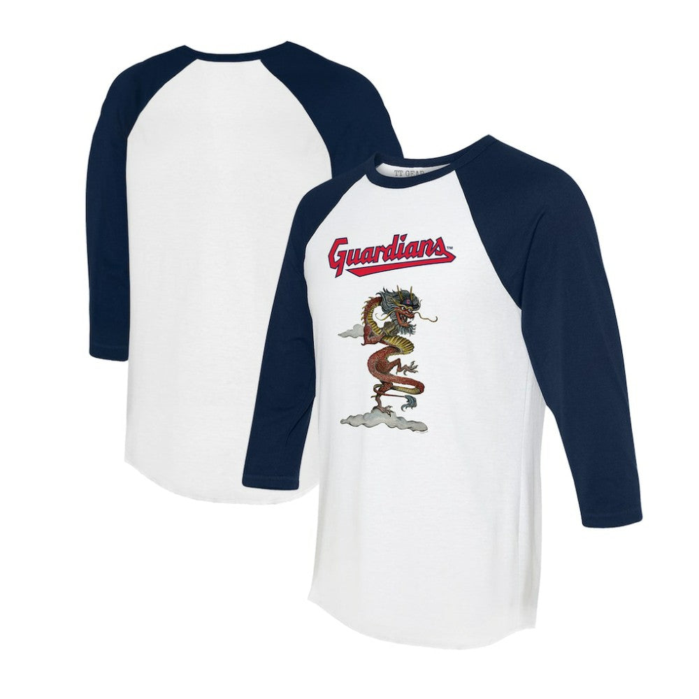 Cleveland Guardians Tiny Turnip Unisex 2024 Year of the Dragon 3/4-Sleeve Raglan T-Shirt - MLB