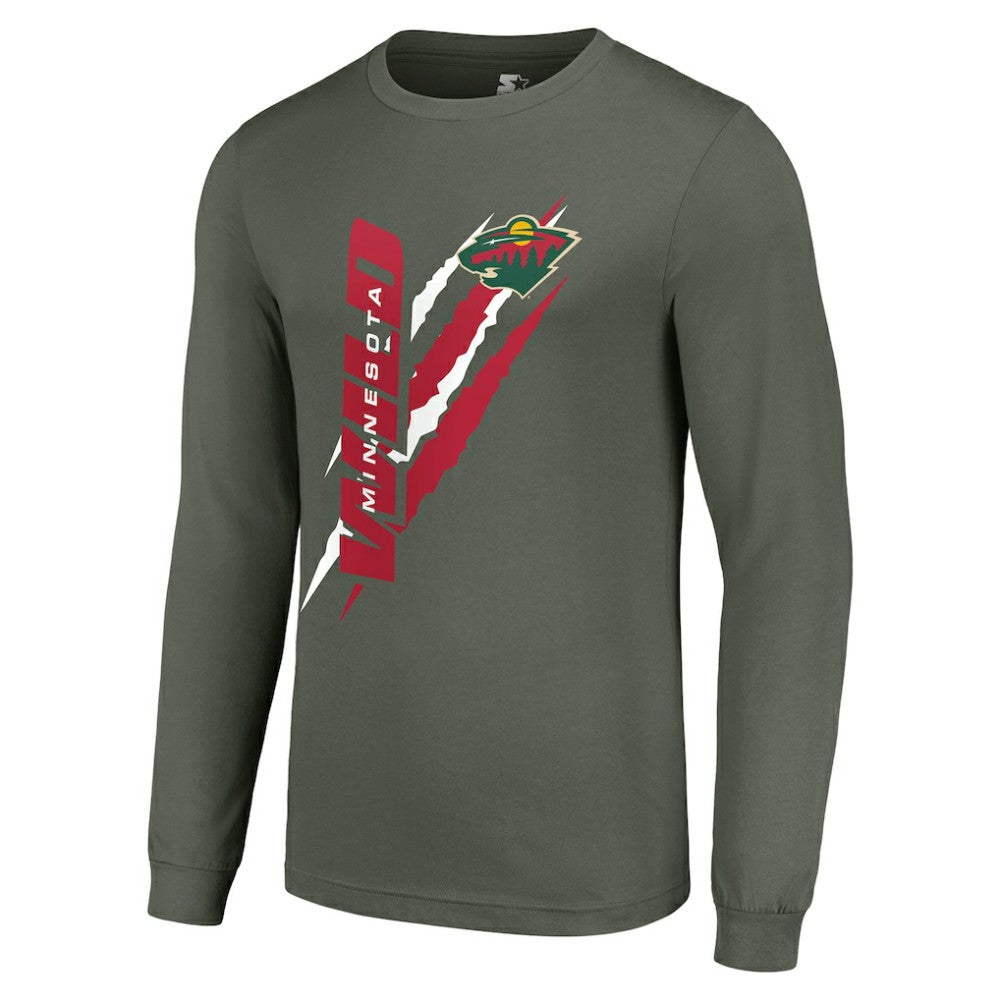 Minnesota Wild Starter Color Scratch Long-Sleeve T-Shirt - Green - NHL