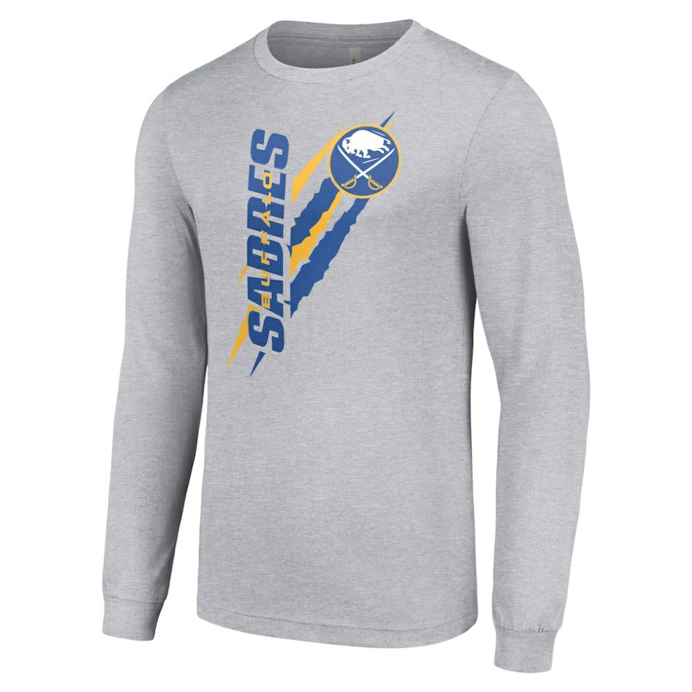 Buffalo Sabres Starter Color Scratch Long-Sleeve T-Shirt - Heather Gray - NHL