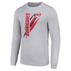 Carolina Hurricanes Starter Color Scratch Long-Sleeve T-Shirt - Heather Gray - NHL
