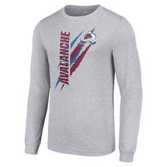 Colorado Avalanche Starter Color Scratch Long-Sleeve T-Shirt - Heather Gray - NHL