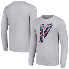 Columbus Blue Jackets Starter Color Scratch Long-Sleeve T-Shirt - Heather Gray - NHL