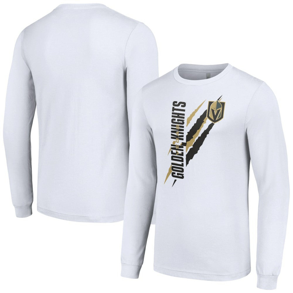 Vegas Golden Knights Starter Color Scratch Long-Sleeve T-Shirt - White - NHL
