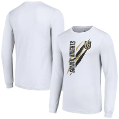 Vegas Golden Knights Starter Color Scratch Long-Sleeve T-Shirt - White - NHL