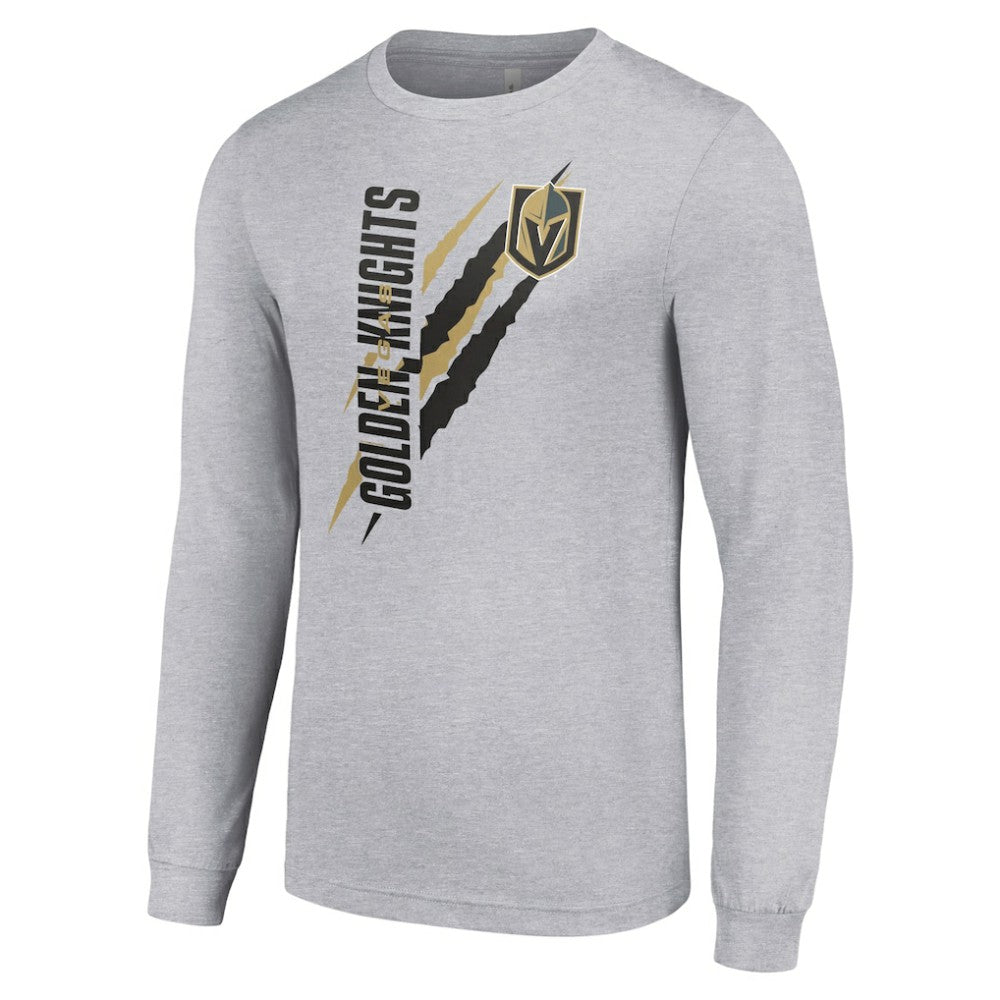 Vegas Golden Knights Starter Color Scratch Long-Sleeve T-Shirt - Heather Gray - NHL