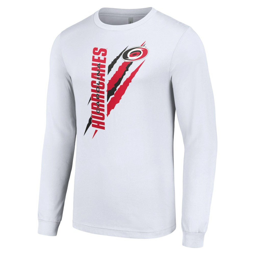 Carolina Hurricanes Starter Color Scratch Long-Sleeve T-Shirt - White - NHL