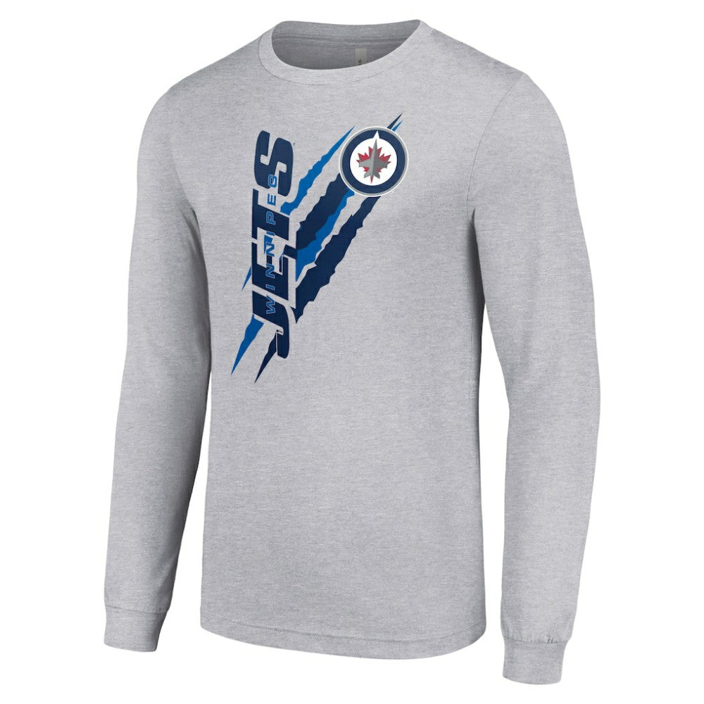 Winnipeg Jets Starter Color Scratch Long-Sleeve T-Shirt - Heather Gray - NHL