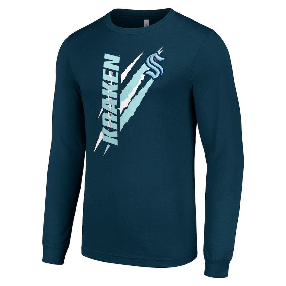 Seattle Kraken Starter Color Scratch Long-Sleeve T-Shirt - Deep Sea Blue - NHL