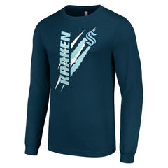 Seattle Kraken Starter Color Scratch Long-Sleeve T-Shirt - Deep Sea Blue - NHL
