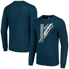 Tampa Bay Lightning Starter Color Scratch Long-Sleeve T-Shirt - Navy - NHL
