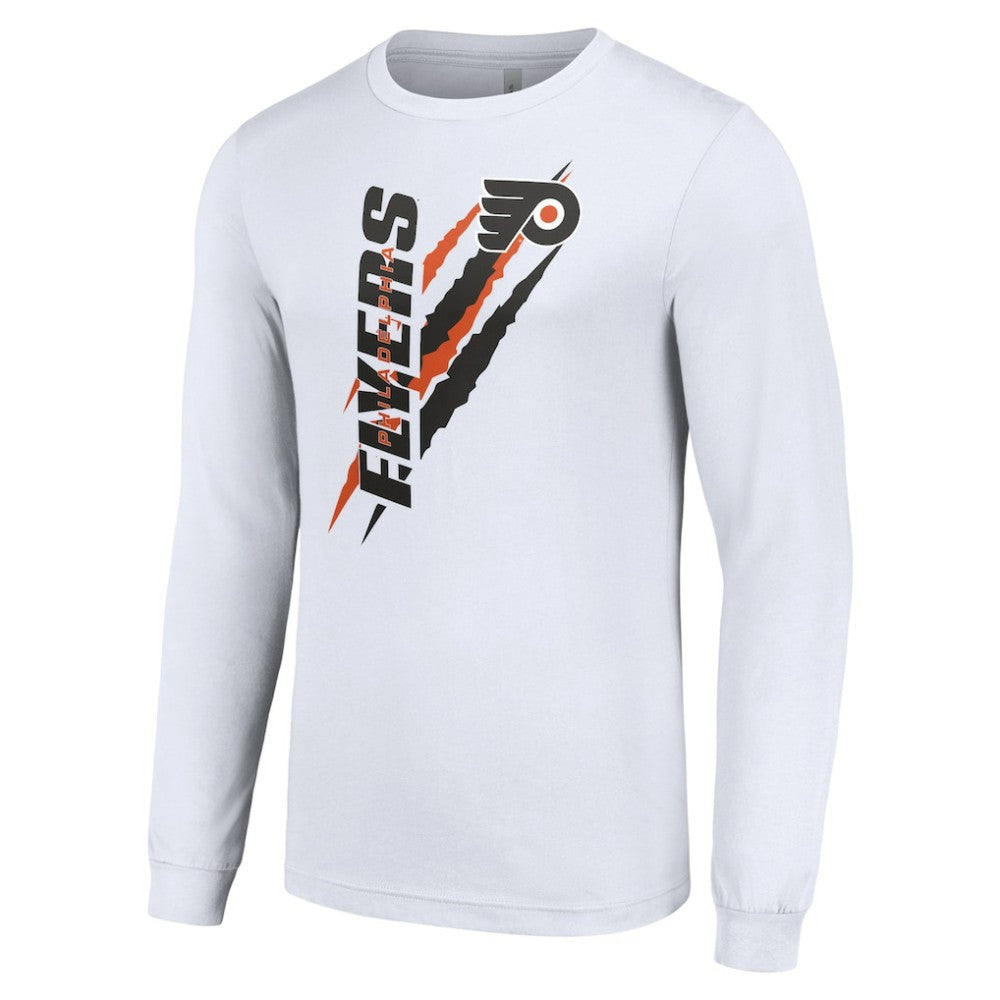 Philadelphia Flyers Starter Color Scratch Long-Sleeve T-Shirt - White - NHL