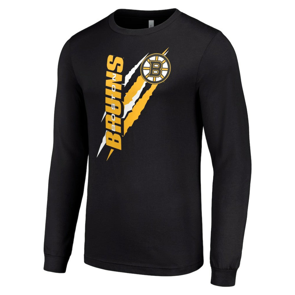 Boston Bruins Starter Color Scratch Long-Sleeve T-Shirt - Black - NHL