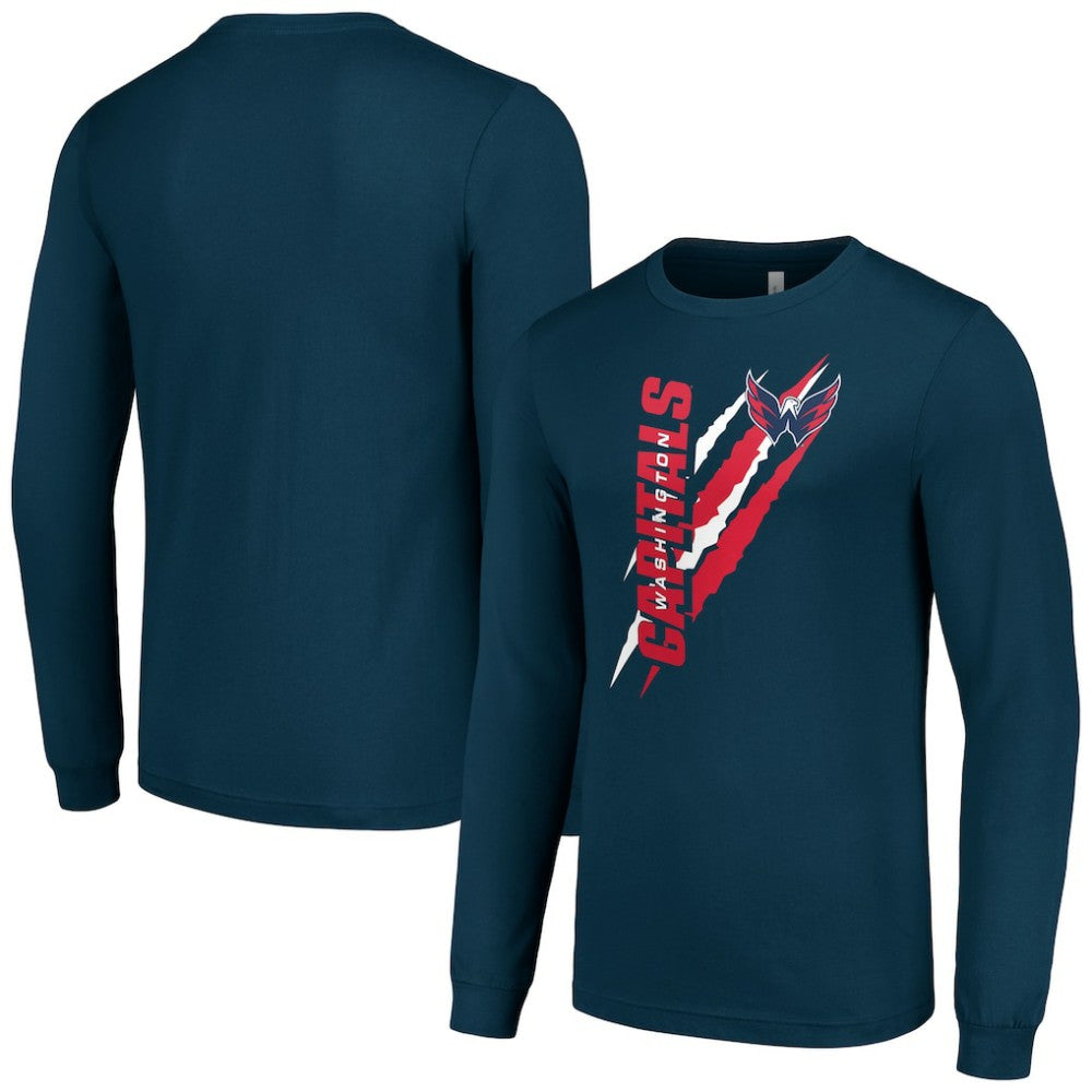 Washington Capitals Starter Color Scratch Long-Sleeve T-Shirt - Navy - NHL