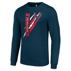 Washington Capitals Starter Color Scratch Long-Sleeve T-Shirt - Navy - NHL