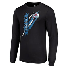 Colorado Avalanche Starter Color Scratch Long-Sleeve T-Shirt - Black - NHL