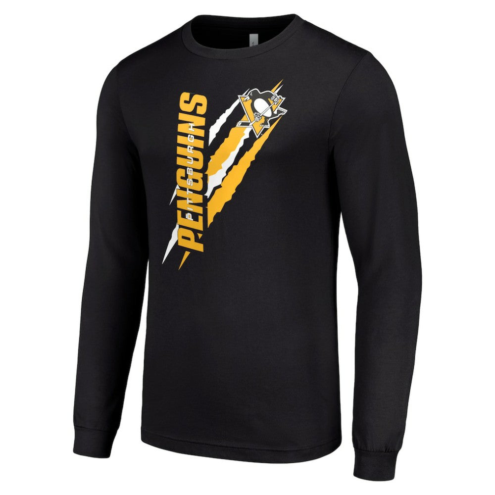 Pittsburgh Penguins Starter Color Scratch Long-Sleeve T-Shirt - Black - NHL
