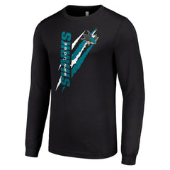 San Jose Sharks Starter Color Scratch Long-Sleeve T-Shirt - Black - NHL