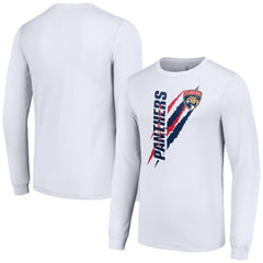 Florida Panthers Starter Color Scratch Long-Sleeve T-Shirt - White - NHL