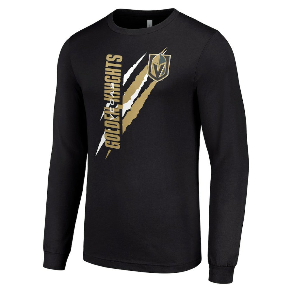 Vegas Golden Knights Starter Color Scratch Long-Sleeve T-Shirt - Black - NHL