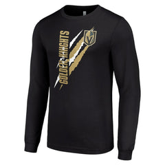 Vegas Golden Knights Starter Color Scratch Long-Sleeve T-Shirt - Black - NHL