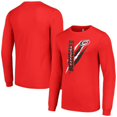 Carolina Hurricanes Starter Color Scratch Long-Sleeve T-Shirt - Red - NHL