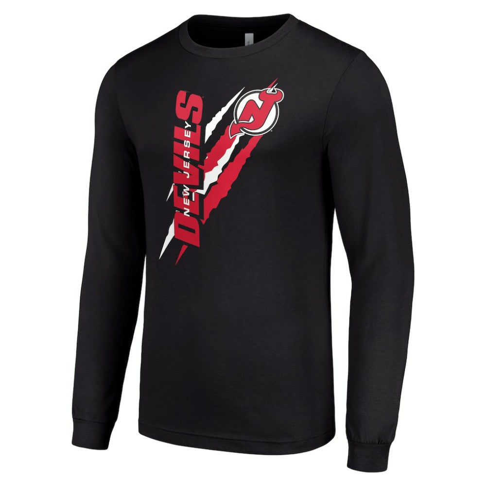 New Jersey Devils Starter Color Scratch Long-Sleeve T-Shirt - Black - NHL