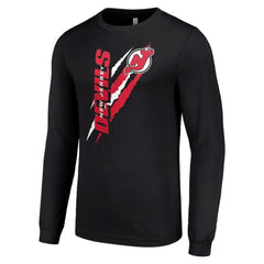 New Jersey Devils Starter Color Scratch Long-Sleeve T-Shirt - Black - NHL