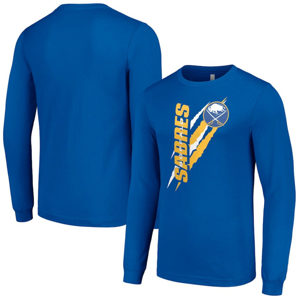 Buffalo Sabres Starter Color Scratch Long-Sleeve T-Shirt - Royal - NHL