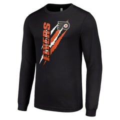 Philadelphia Flyers Starter Color Scratch Long-Sleeve T-Shirt - Black - NHL