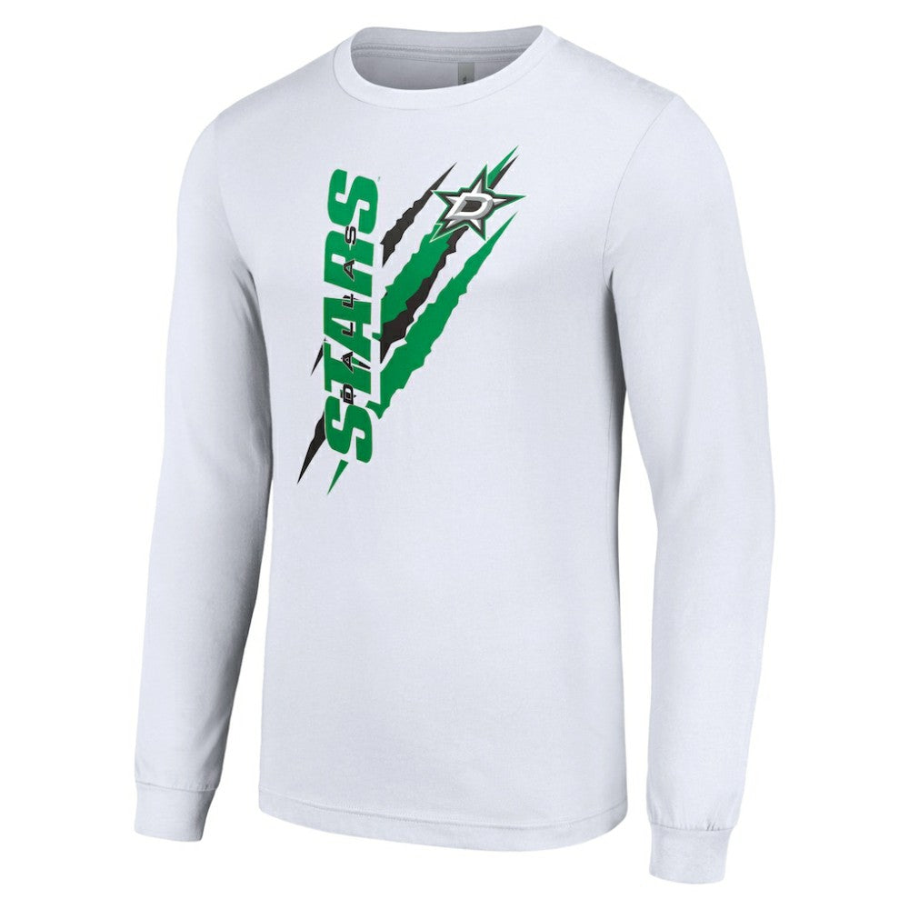 Dallas Stars Starter Color Scratch Long-Sleeve T-Shirt - White - NHL