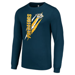 Nashville Predators Starter Color Scratch Long-Sleeve T-Shirt - Navy - NHL