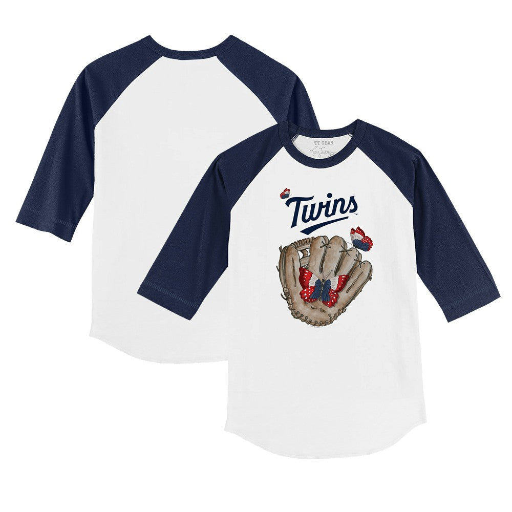 Minnesota Twins Tiny Turnip Youth Butterfly Glove 3/4-Sleeve Raglan T-Shirt - MLB