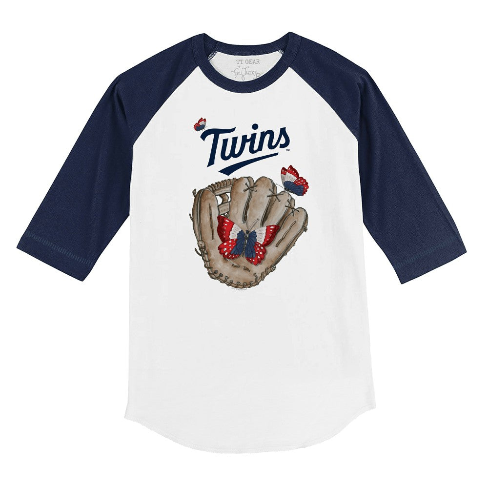 Minnesota Twins Tiny Turnip Youth Butterfly Glove 3/4-Sleeve Raglan T-Shirt - MLB