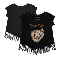 San Francisco Giants Tiny Turnip Girls Youth Butterfly Glove Fringe T-Shirt - MLB
