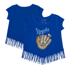 Kansas City Royals Tiny Turnip Girls Youth Butterfly Glove Fringe T-Shirt - MLB