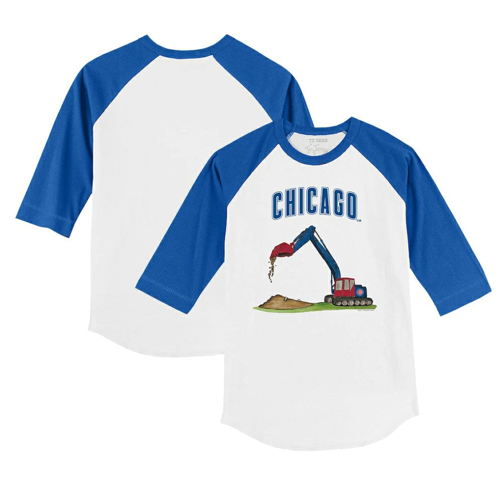 Chicago Cubs Tiny Turnip Youth Excavator 3/4-Sleeve Raglan T-Shirt - MLB