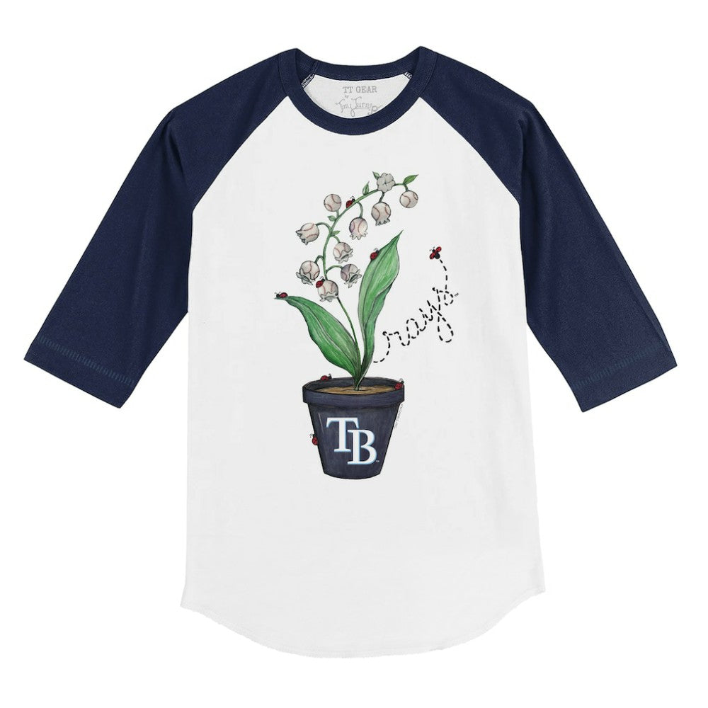 Tampa Bay Rays Tiny Turnip Youth Lilies & Ladybugs 3/4-Sleeve Raglan T-Shirt - MLB