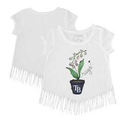 Tampa Bay Rays Tiny Turnip Girls Youth Lilies & Ladybugs Fringe T-Shirt - MLB