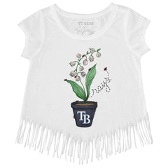 Tampa Bay Rays Tiny Turnip Girls Youth Lilies & Ladybugs Fringe T-Shirt - MLB