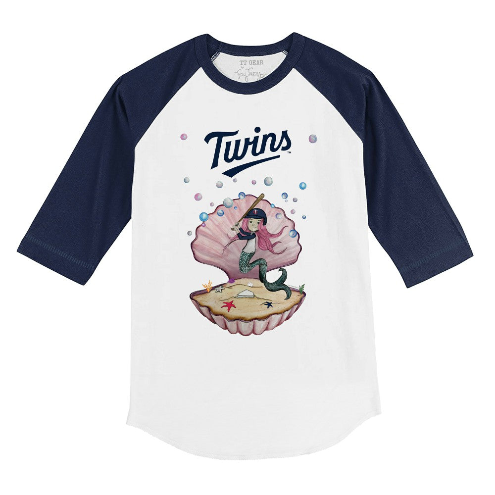 Minnesota Twins Tiny Turnip Youth Mermaid 3/4-Sleeve Raglan T-Shirt - MLB