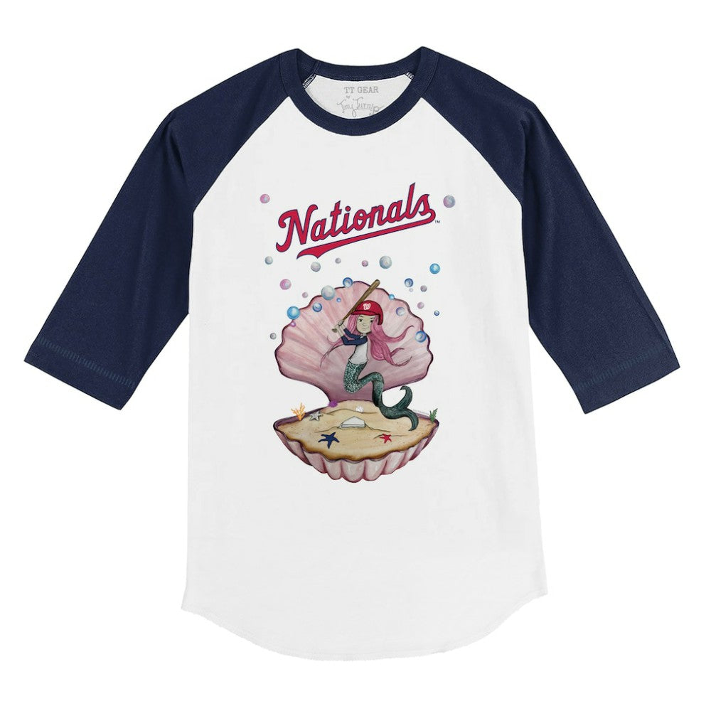 Washington Nationals Tiny Turnip Youth Mermaid 3/4-Sleeve Raglan T-Shirt - MLB